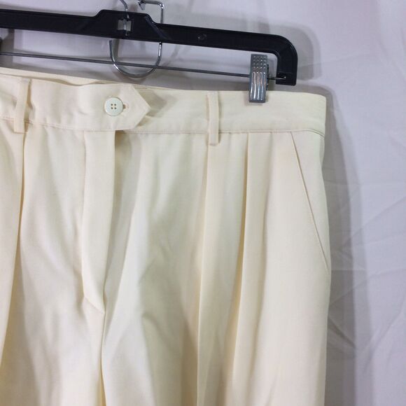 Vintage Escada Margaretha Ley Pale Yellow Wool Shorts Sz 42 US 12 80s Bermuda - Picture 2 of 6